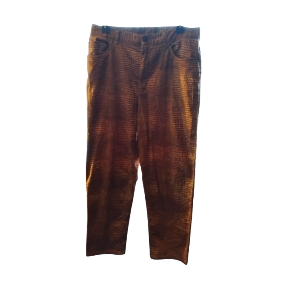 Lauren Ralph Lauren Animal Print Pants Stretch Tan/Brown 5 Pocket Casual Comfy